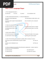 TCS, C, C++ Language Paper