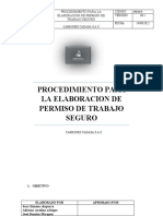 Procedimiento para La Elaboracion de Permiso de Trabajo Seguro