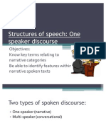 Structures of Speech - One Speaker Discourse