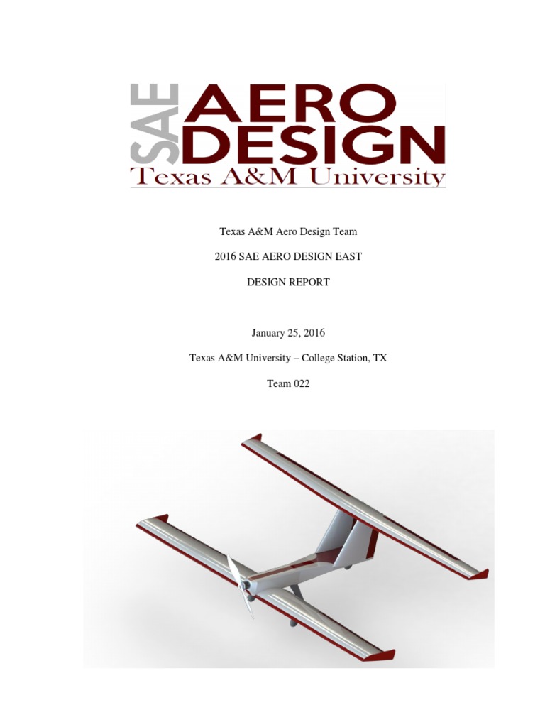 Tamu sae report pdf lift force aircraft