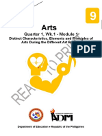 Arts9 - q1 - Mod1 - Distinctcharacteristicselementsand Principlesofartsduringthedifferentartperiods - v5