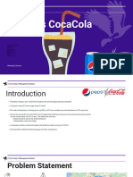 Pepsi Vs Cocacola: Presented By: Group 10