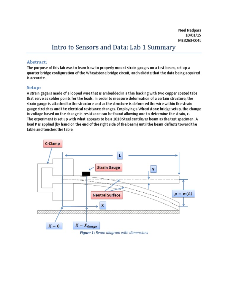 Intro To Sensors and Data Lab 1 Summary Abstract PDF