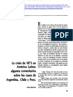 La Crisis de 1873 en America Latina Argentina, Chile y Peru. Lectura Obligatoria