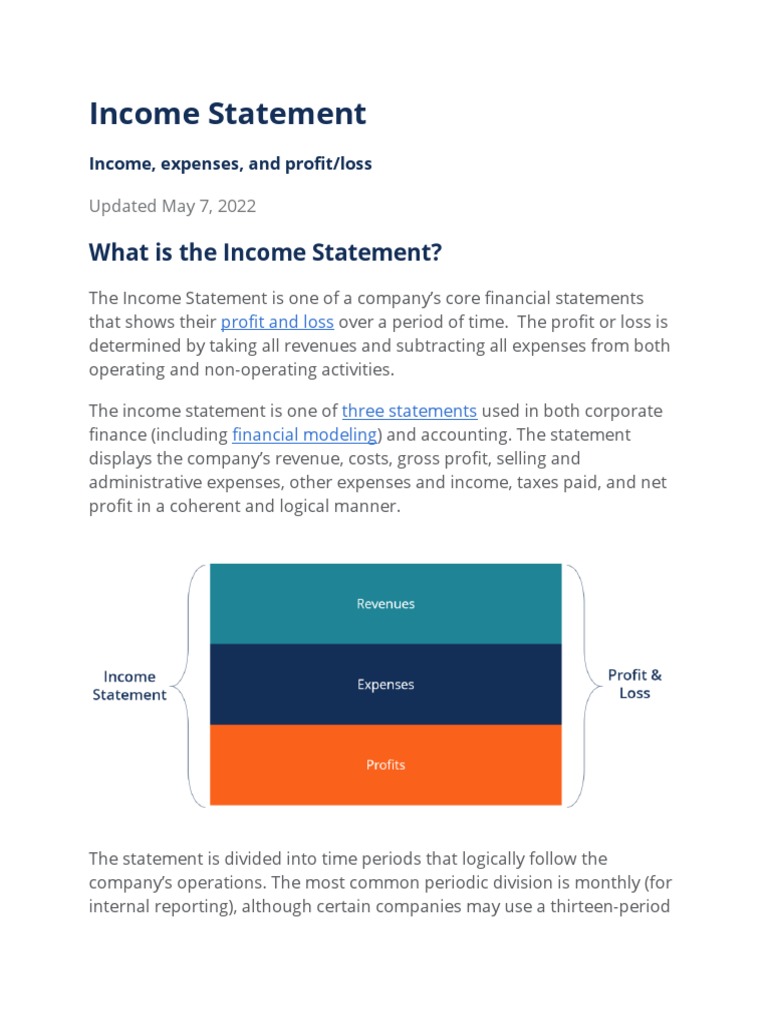 2-Income Statement | Descargar gratis PDF | Income Statement | Revenue