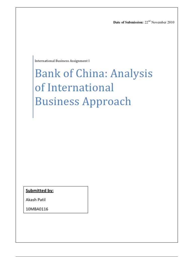 Bank Of China Report Banks China
