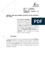 Escrito de Contestación de La Demanda de Pensión de Alimentos