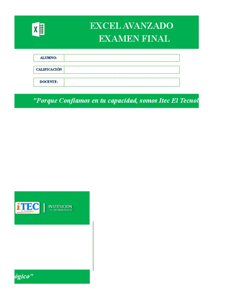 Examen Final de Excel Avanzado | PDF | Microsoft Excel | Ingeniería de ...
