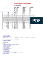 Advanced statistical analysis in R