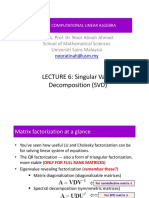 LECTURE 6: Singular Value Decomposition (SVD)