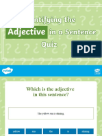 t2 e 522 Identifying An Adjective in A Sentence Spag Grammar Powerpoint Quiz - Ver - 2