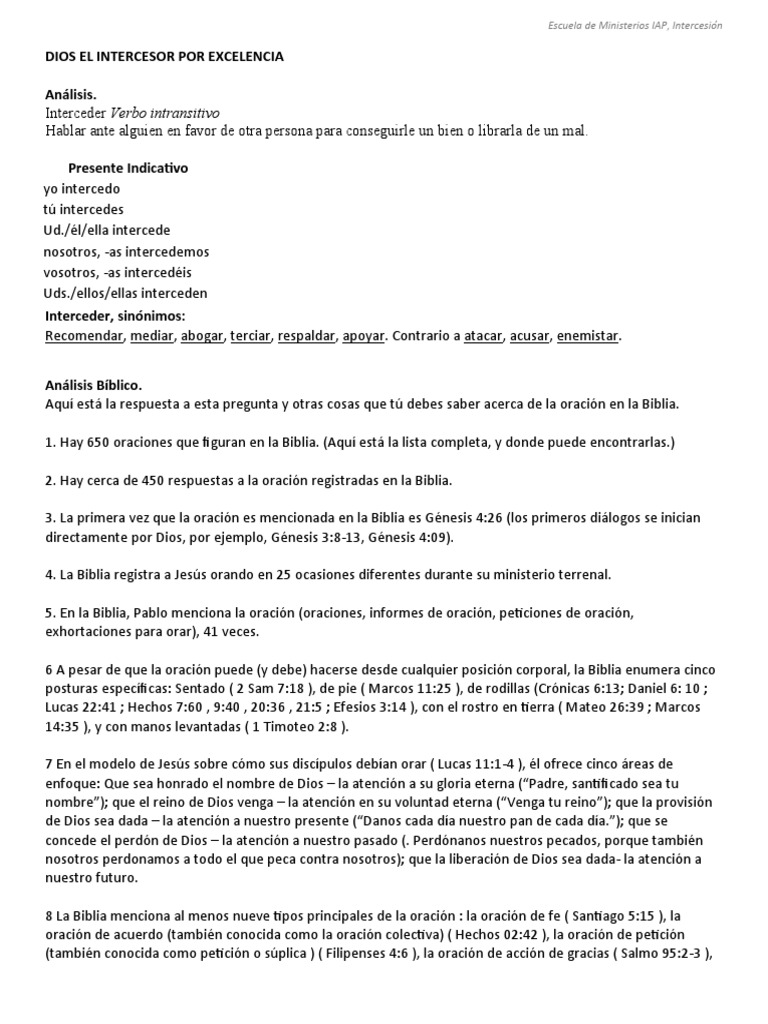 Dios El Intercesor Por Excelencia | PDF | Fe | Oración
