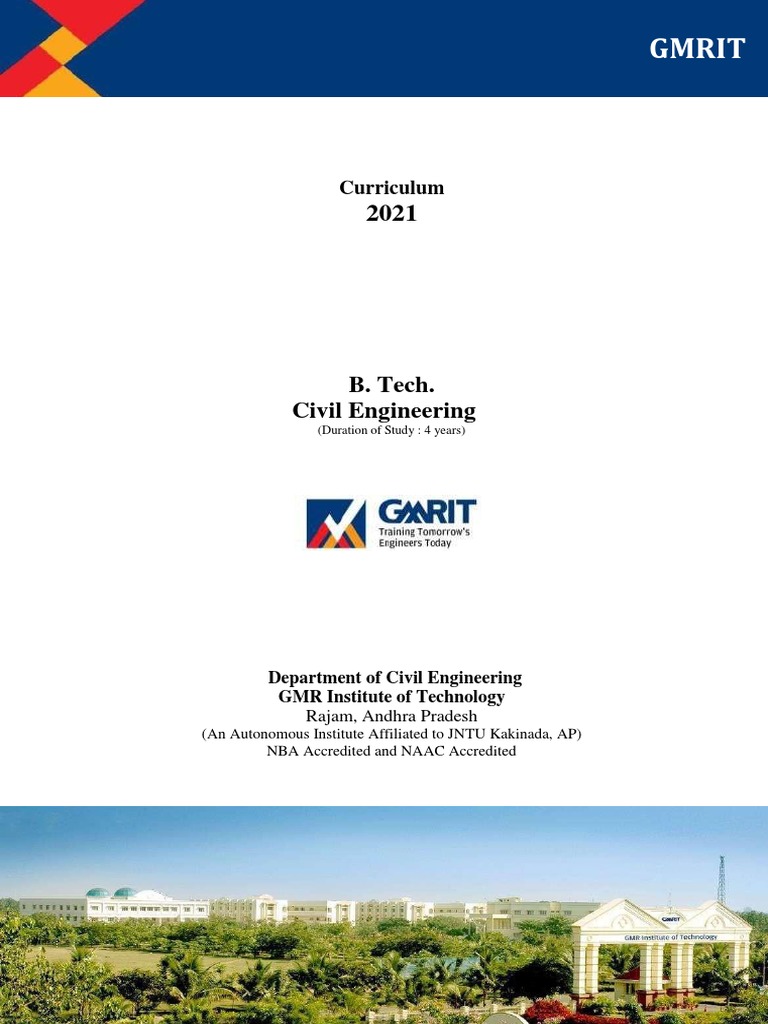GMRIT B.Tech Civil Engineering Curriculum | PDF | Engineering ...