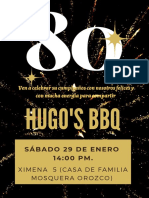 invitación cumpleaños fiesta 50 negro y dorado