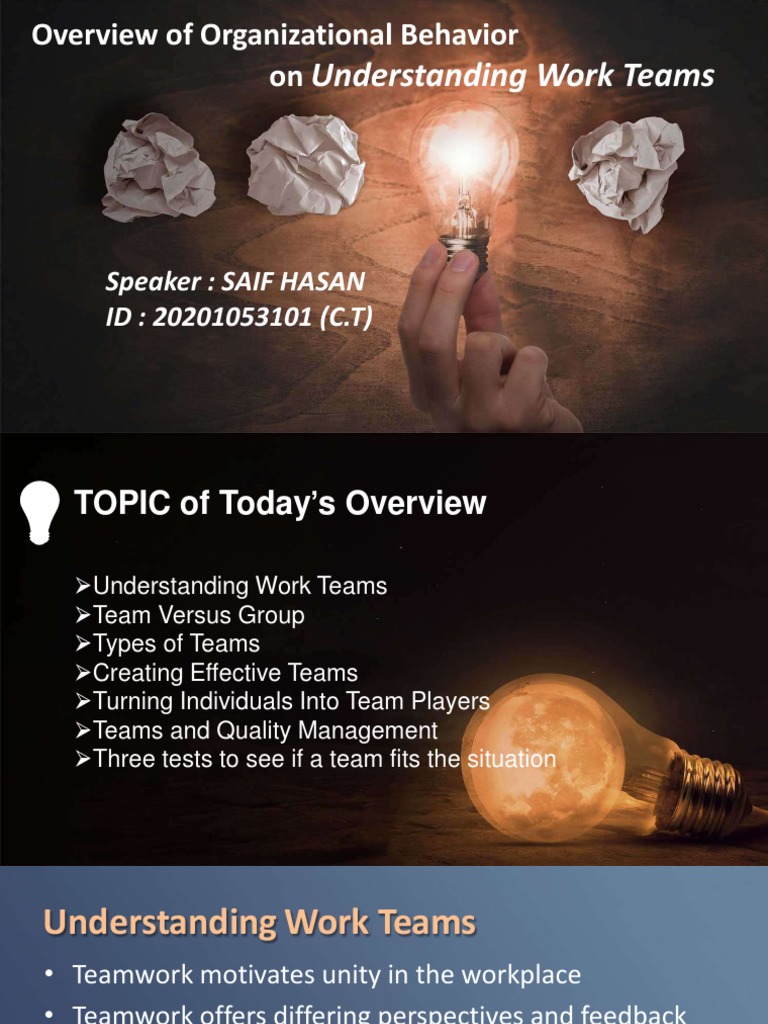 Creating Effective Teams in Organizations | PDF | Industrial And ...