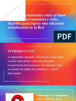 Diez (10) Lineamientos Sobre El Buen Uso de Las Herramientas y Redes Digitales para Lograr Una Adecuada Socialización en La Red