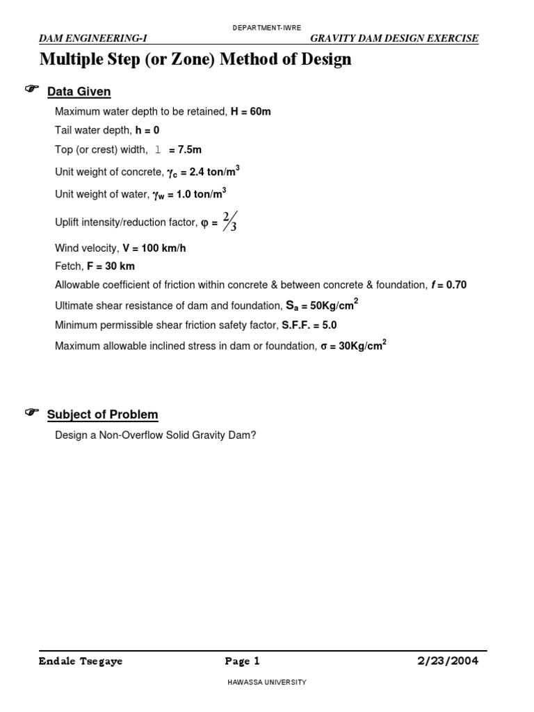 Multiple Gravty Dam Design Pdf Dam Mechanics
