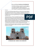 Historia de La Actual Iglesia de Morrope