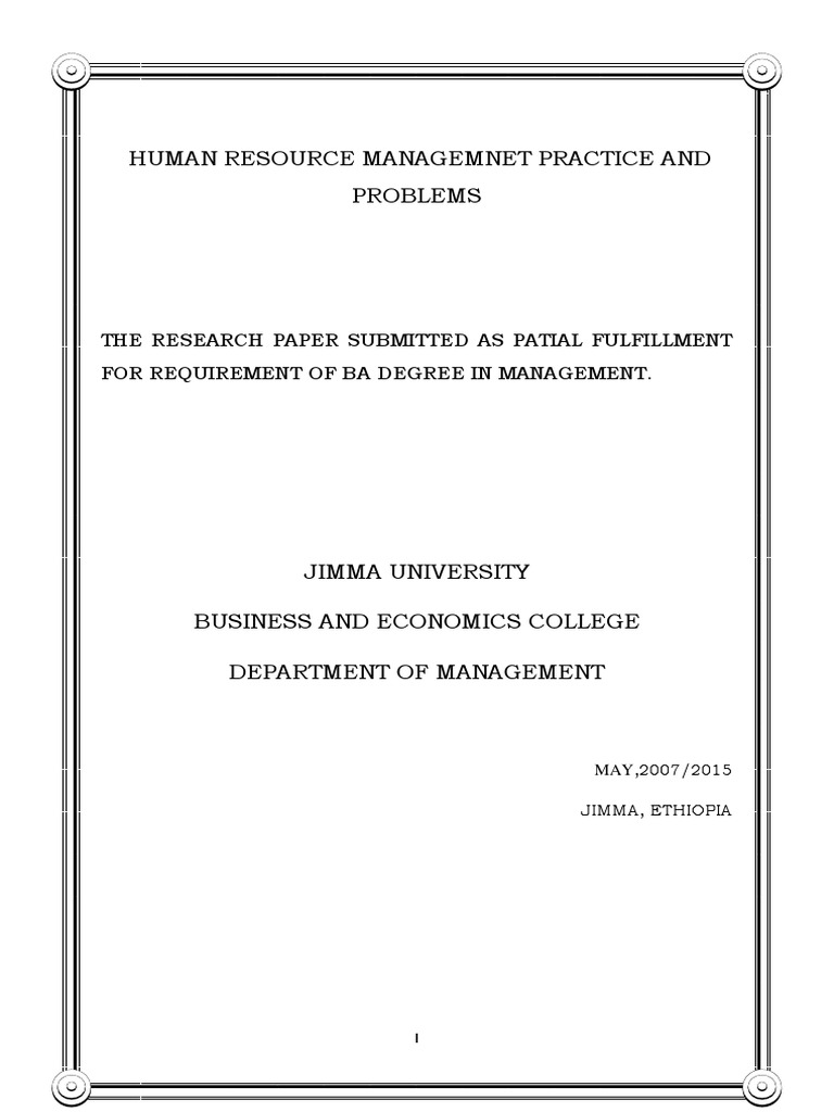 HRM Practices and Problems in Ethiopia | PDF | Recruitment ...