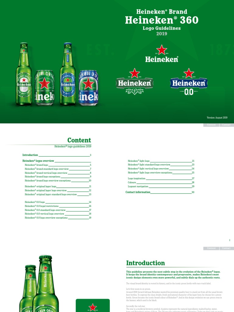 Heineken Brand Guidelines PDF Logos Brand