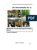 Rubber Processing NC Ii: Module No: 5 Producing Blanketed Rubber Sheets Learner's Manual