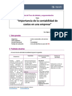 Foro de Debate y Argumentación Costos Comerciales y de Servicios