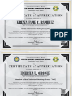 Krizza Fame C. Ramirez: Certificate of Appreciation