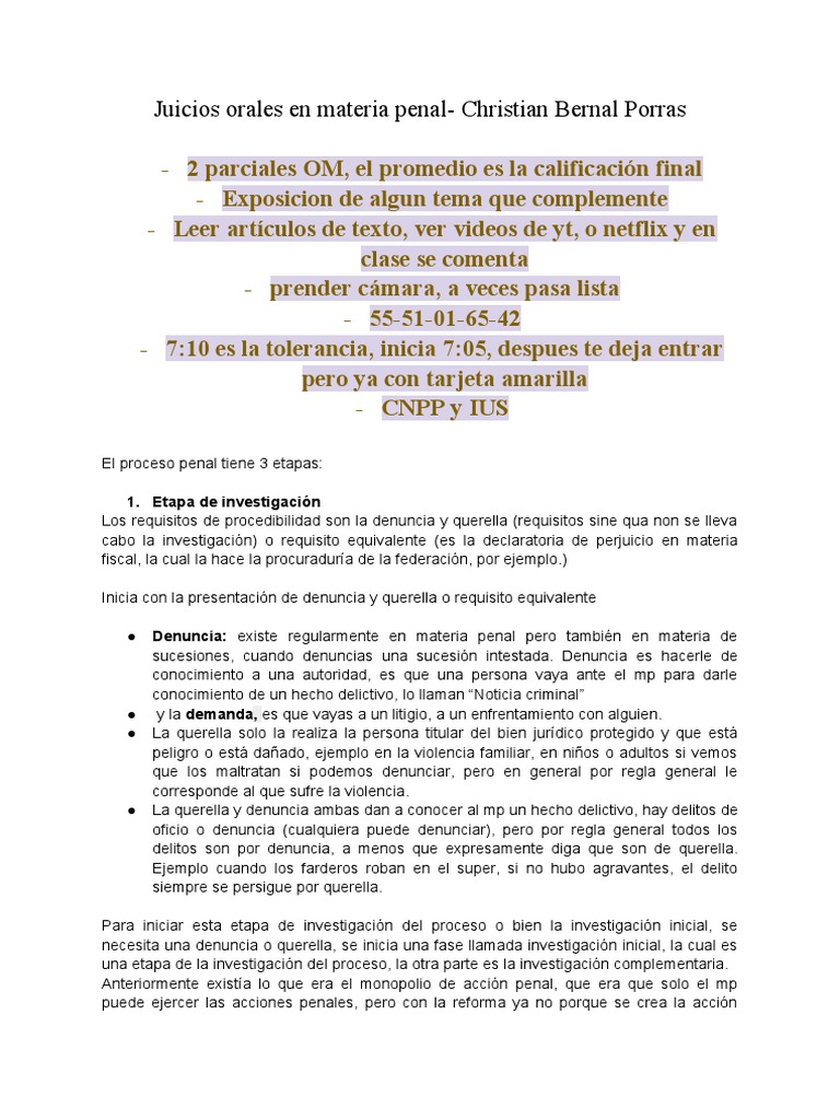 Juicios orales en materia penal: Etapas y requisitos | PDF | Lógica | Queja