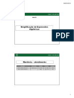 Simplificação Expressões Algébricas