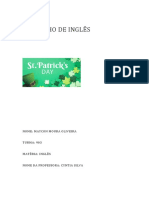 Trabalho de Ingles: Nome: Maycon Moura Oliveira TURMA: 903 Materia: Ingles Nome Da Professora: Cyntia Silva