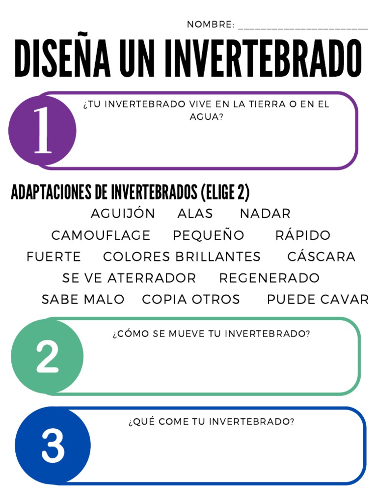 Diseña tu propio invertebrado | PDF | Estudios de idiomas extranjeros