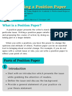 Writing A Position Paper Writing A Position Paper
