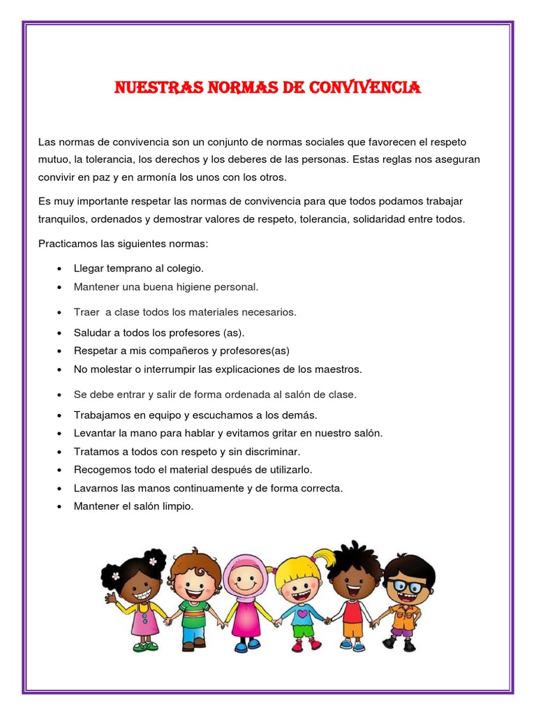 Normas de Convivencia Escolar | PDF