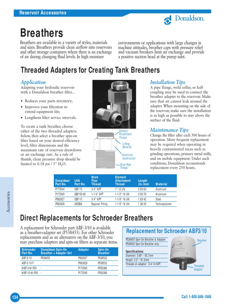 Breathers Threaded Adapters For Creating Tank Breathers PDF Pipe