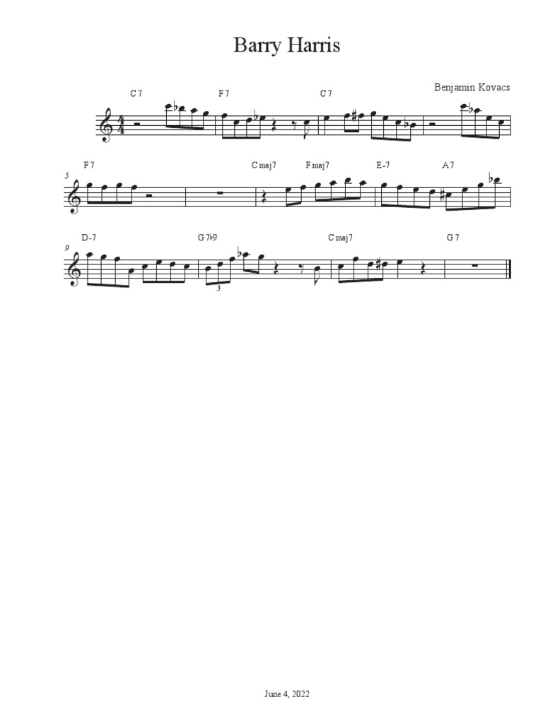 Barry Harris C - Score | PDF