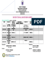 Instructional Monitoring Sheet: Department of Education