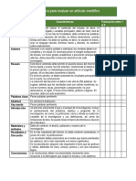 22 Rúbrica para Evaluar Un Artículo