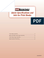 Quick Specifi Cations and Info For Print Books