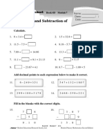 Addition and Subtraction of Decimals: Calculate