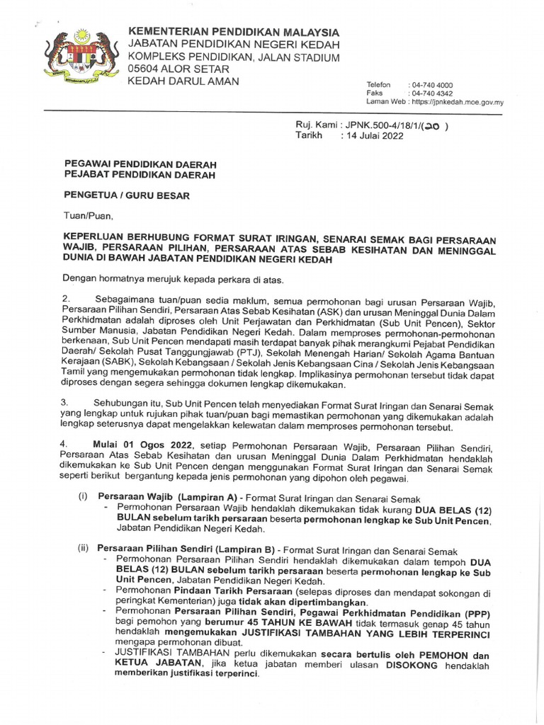 Senarai Semak Persaraan | PDF