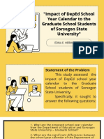 Concept Paper: Impact of DepEd School Year Calendar To The Graduate School Students of Sorsogon State University