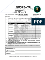 Bbe+Tre 2021 C Ix p1 At+s&m Sample Paper