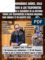 Flyer Francisco Hernández Juárez Solo Ha Violentado A Los Telefonistas.