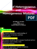 Review of Heterogeneous and Homogeneous Mixtures