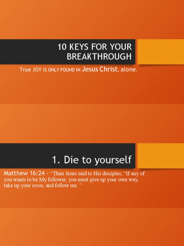 10 Keys For Your Breakthrough Pdf Jesus Abrahamic Religions