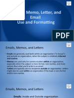 Writing Memo, Letter, and Email Use and Formatting