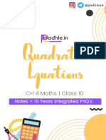 Quadratic Equations Class 10 + Integrated PYQs 