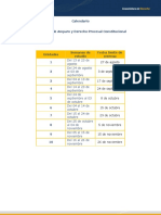 CALENDARIO JUICIO DE Amparo y DERECHO PROCESAL CONSTITUCIONAL  5 SEMESTRE 2023-1