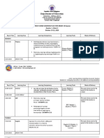 Department of Education: Weekly Home Learning Plan For Grade 10 Quezon Quarter 1, Week 3 October 19-23, 2020