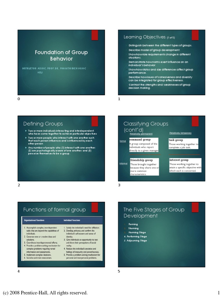 Foundation of Group Behavior Defining Groups Classifying Groups (Cont